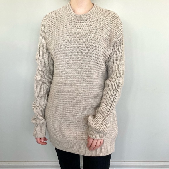 NWT Club Monaco 100% merino wool horizontal shaker ribbed crewneck sweater. 🤎 - Picture 4 of 8